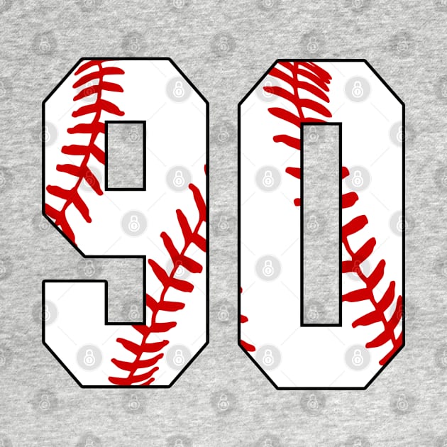 Baseball Number 90 #90 Baseball Shirt Jersey Favorite Player Biggest Fan by TeeCreations